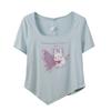 Large Size Women's Clothing Little Fox Printed Square Collar T-shirt Summer New Women's Sweet and Spicy Showing Thin Top 242396