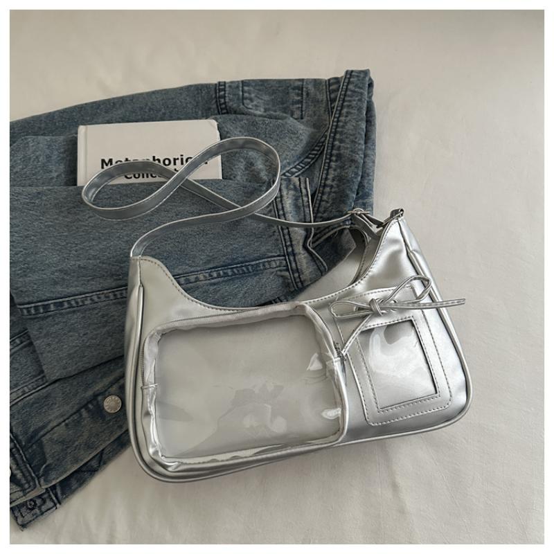 1 Piece Women Korean Transparent Ita Bag Y2K Harajuku Shoulder Bag School Crossbody Bag Female Preppy Handbag Purse
