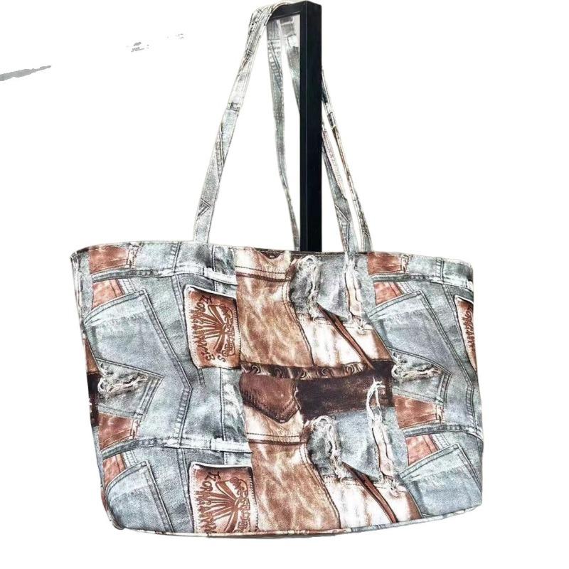 Retro Hand-held Large-capacity Single-shoulder Tote Bag Shopping Bag