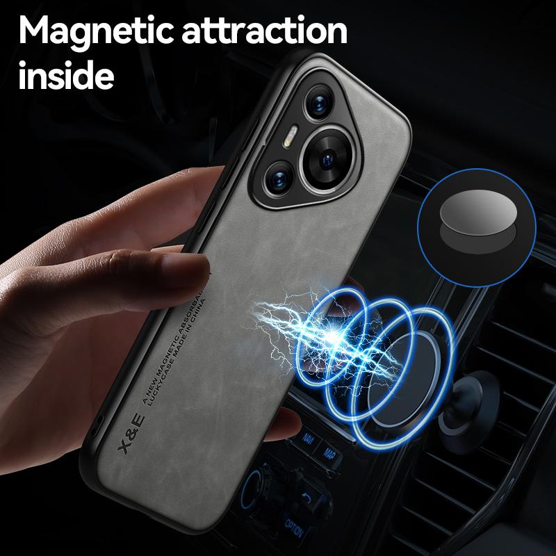 For Huawei Pura 70 Pro Plus 5G Case Magnetic Holder Leather Phone Case For Huawei Pura 70 Ultra Pura 70Pro Shockproof Back Cover