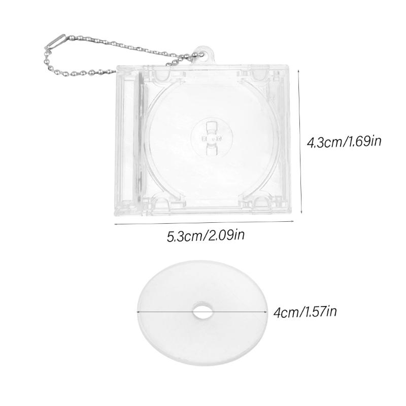 Blank Disc Case Keychain Disc Album Keychain Music Album Keychain Blank Disc Case Pendant for Keychain Decorations