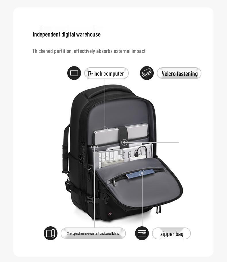 Wasserabweisender Business-Reise-Rucksacktrolley mit großem Fassungsvermögen und Vakuumkompression