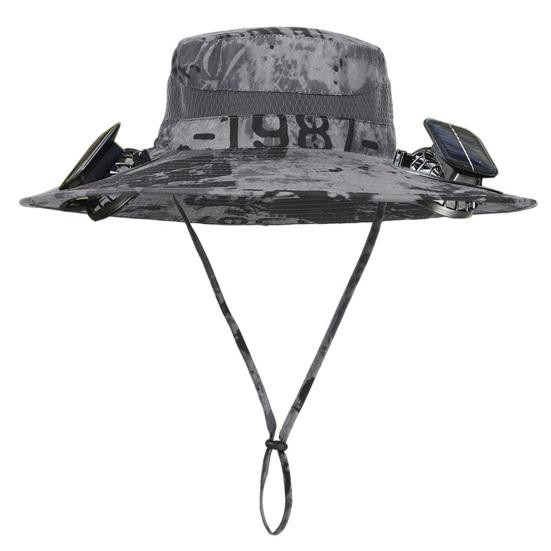 Solární klobouk s ventilátorem a širokým okrajem, ventilátory s duálním napájením, baterie 800 mAh, venkovní rybářský klobouk pro turistiku, cyklistiku, rybaření