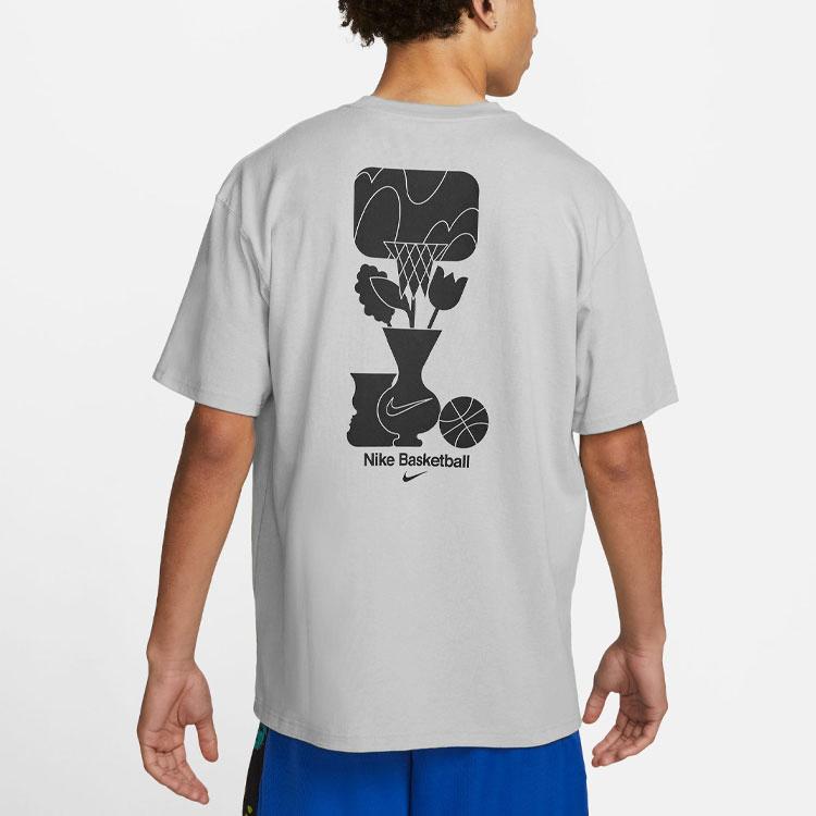 Nike T Shirts Men's Dark Gray Crew Neck Moderate Straight Fit DQ1906-063