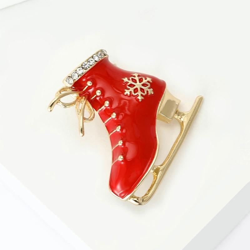 Ski Ice Skate Shoe Brooches Unisex Pins for Winter Sports Enthusiasts Casual Party Accessories
