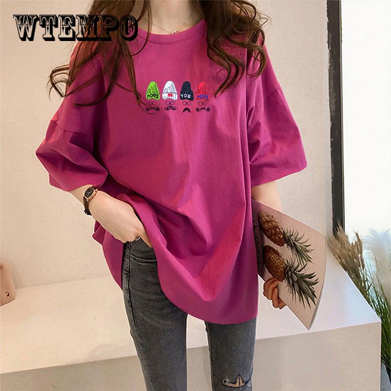 

WTEMPO Letters Принт Женская футболка Повседневная футболка Для леди Топ Футболка Хипстер