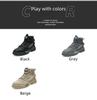 2025 Spring Men's Trendy Casual Outdoor Leather Work Boots - Fashionable British High-Top Design