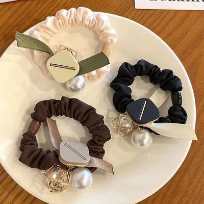 Perlen Haargummi für den Dickdarm Vintage Koreanischer Stil Hoch Elastisch Pferdeschwanzhalter Gummiband Damen Mädchen Haargummis Tägliche Nutzung