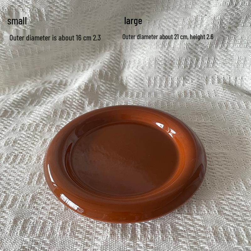 

Korean Chubby Style Plate for Breakfast, Cake, Dessert, and Jewelry Display Small Plate 16CM светло-коричневого