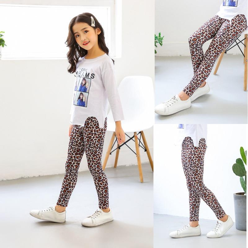 2T -12T Girls' Leggings Spring and Autumn Thin Children's Stretch Printed Pants Korean Children's Pants Summer Clothes