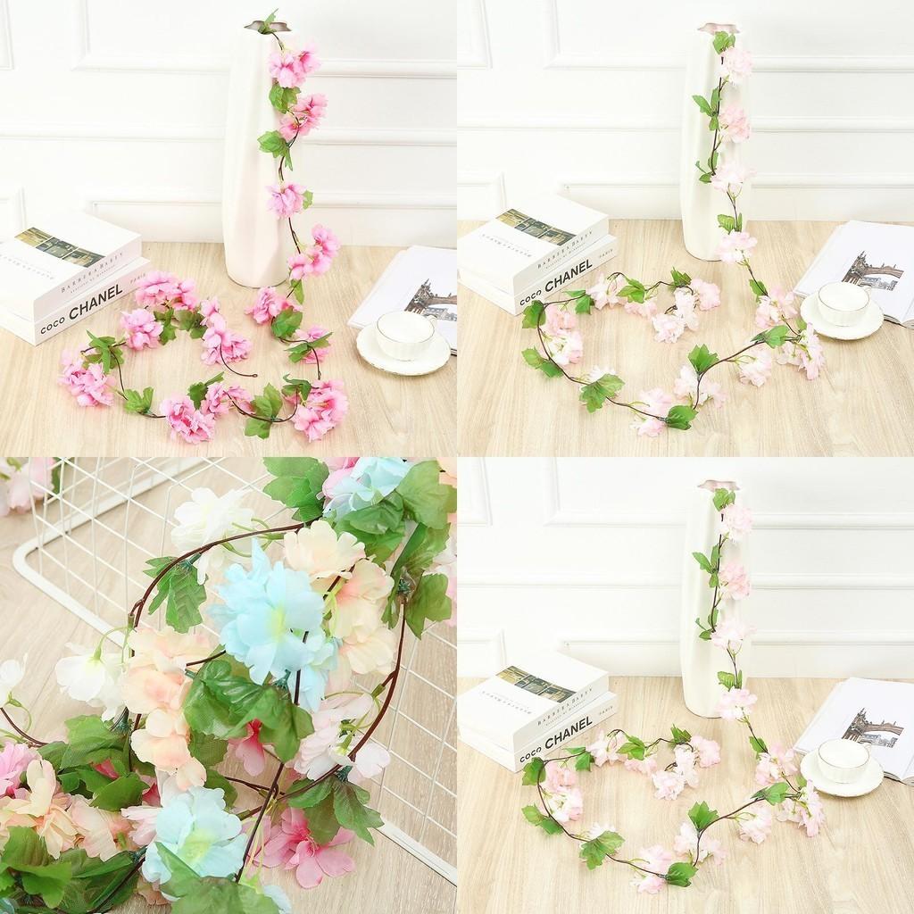 Elegant Artificial Cherry Blossom Garland Ivy Vine For Home Decor And Festivities