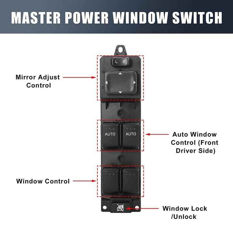 NEW-Power Window Master Control Switch Fit For 2007-2012 Mazda CX7 Front Left Drivers Side Replacement Part GS3L-66-350