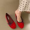 Fashion Bailamos Brand Women Flats Fashion Bow-knot Round Toe Shallow Slip On Ladies Boat Shoes Soft Flat Heel Dress Ballerinas Shoes Mu