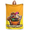 Flannel Throw Blanket LukasBS Burgerpommes Cartoon Warm Plush Blankets Soft Bedspread for Bed Living Room Home Picnic Couch