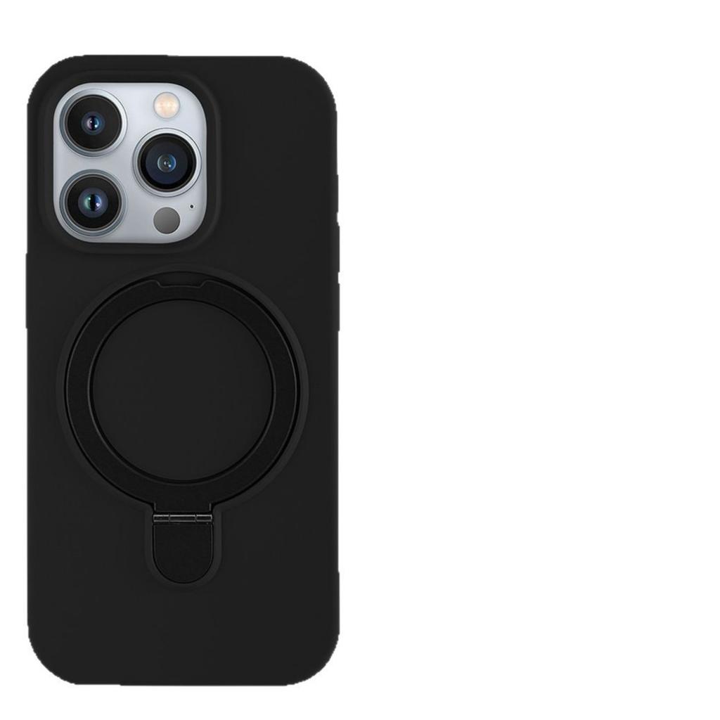 Applicable To iPhone17promax Liquid Magnetic Suction Bracket Mobile Phone Case Apple 16 Silicone Anti-drop Large Hole Anti-drop Cover