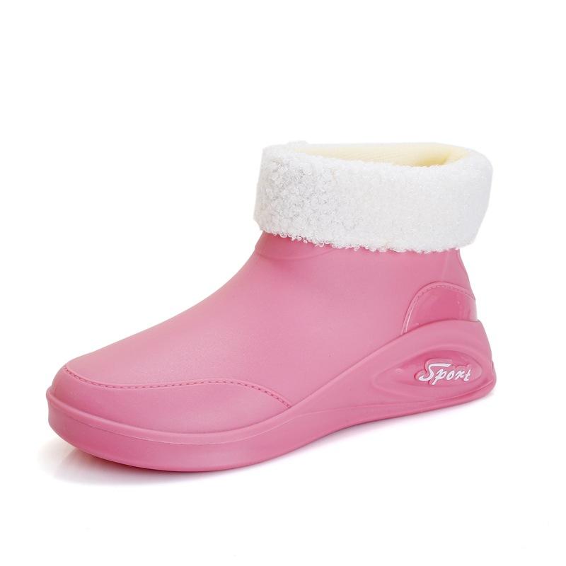 Japanese rain shoes women's fashion outdoor short water shoes women's kitchen work non-slip rubber shoes low-top waterproof rain boots