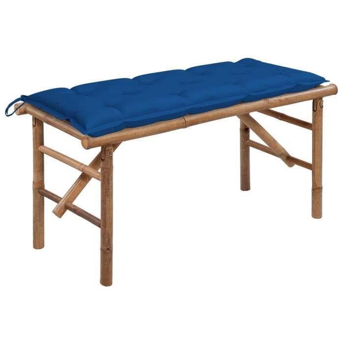 VidaXL Banc de jardin pliable avec coussin 118 cm Bambou