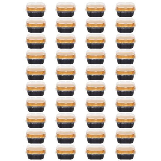 

40 шт. Мини-формы для торта с крышками, миски из фольги, одноразовые контейнеры для выпечки пищевого класса, контейнеры из фольги для хранения продуктов, универсальные миски для приготовления пищи