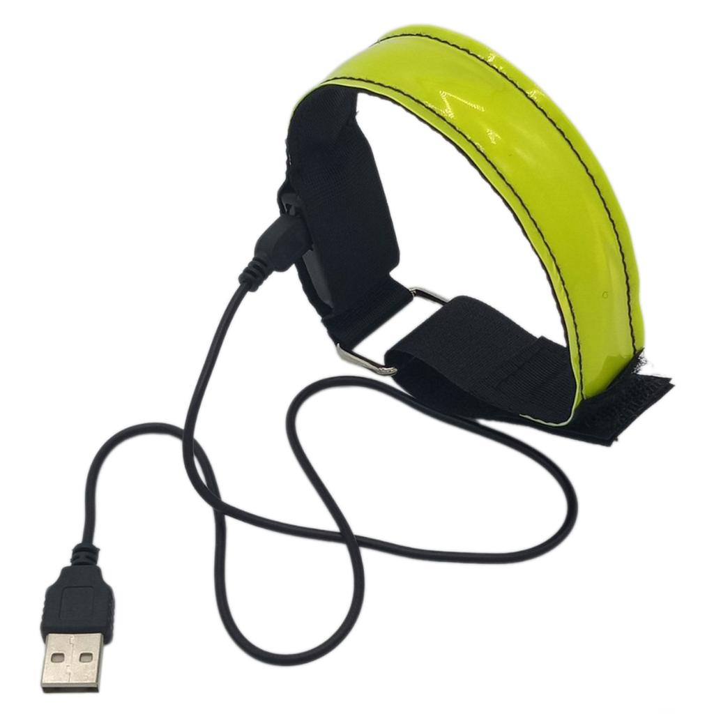 Led Luminous Arm Band Reflective Bracelet Running Safety 360° Visibility Lighting Glow-Band Rechargeable For Night Running Sport