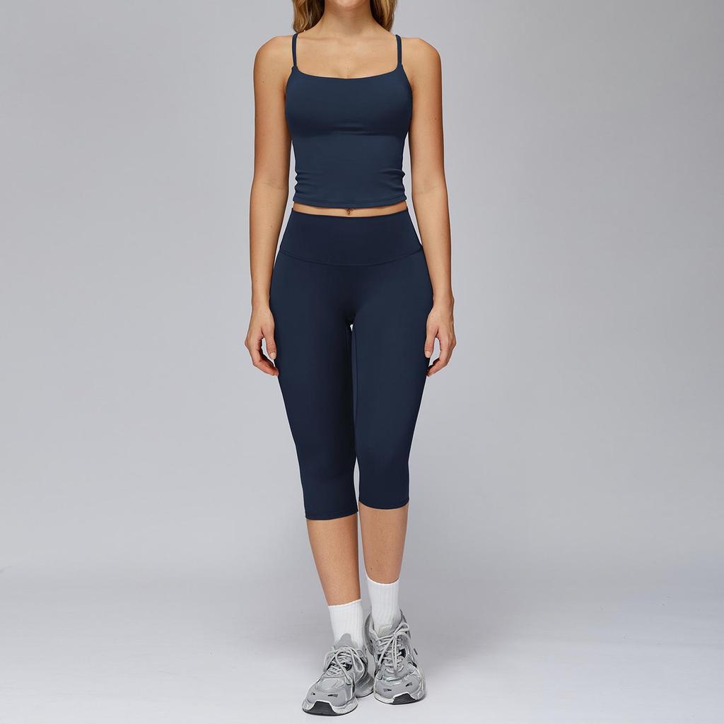 European-American Yoga Set: Brushed Wide-Leg Sportswear for Running & Fitness