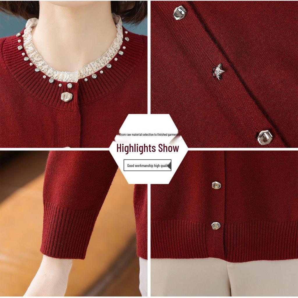 Chic Spring Knit Jacket & Cardigan Set for Stylish Middle-Aged Women - 2026 Fashion Collection