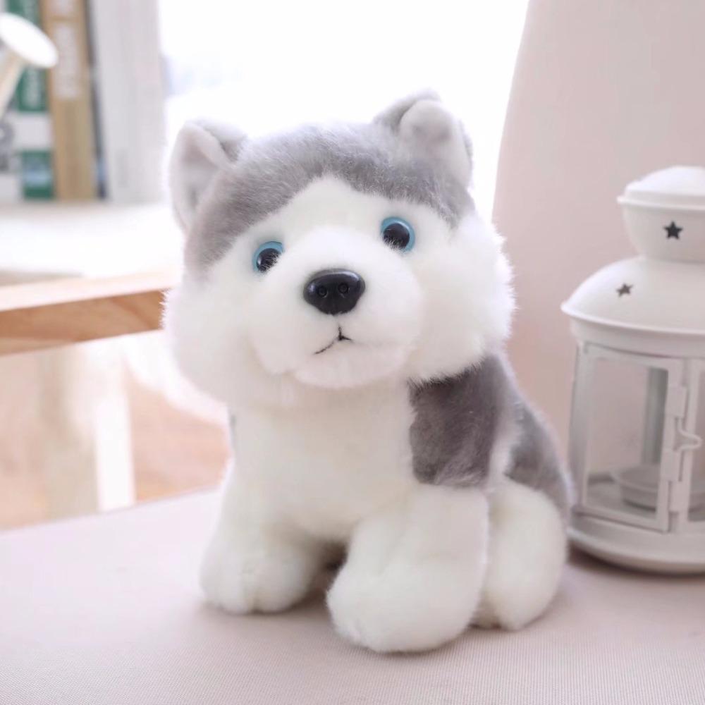 . 1 stk 23 cm Super Kawaii Hundeplysj Leke Søt Simulering Husky Hunde Plysj Leker Kosedyrdukke For K
