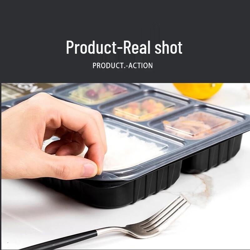 Einweg-Mahlzeitvorbereitungsbehälter mit 5 Fächern und Deckeln