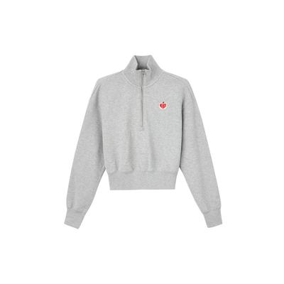 Sportswear Phoenix Fleece Stand Collar Comfortable Sports Short Half Zip Sweatshirt Women Sweatshirt Dark-Gray HV8731063