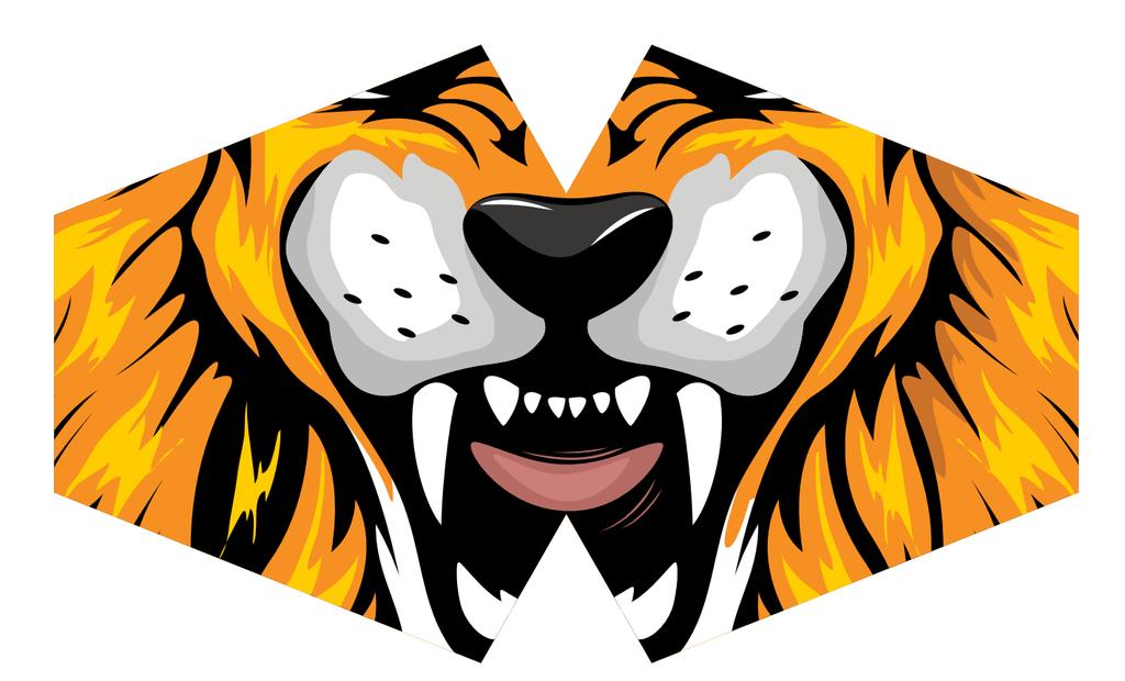 Cloth Face Mask With Filter, Tiger Print Adult