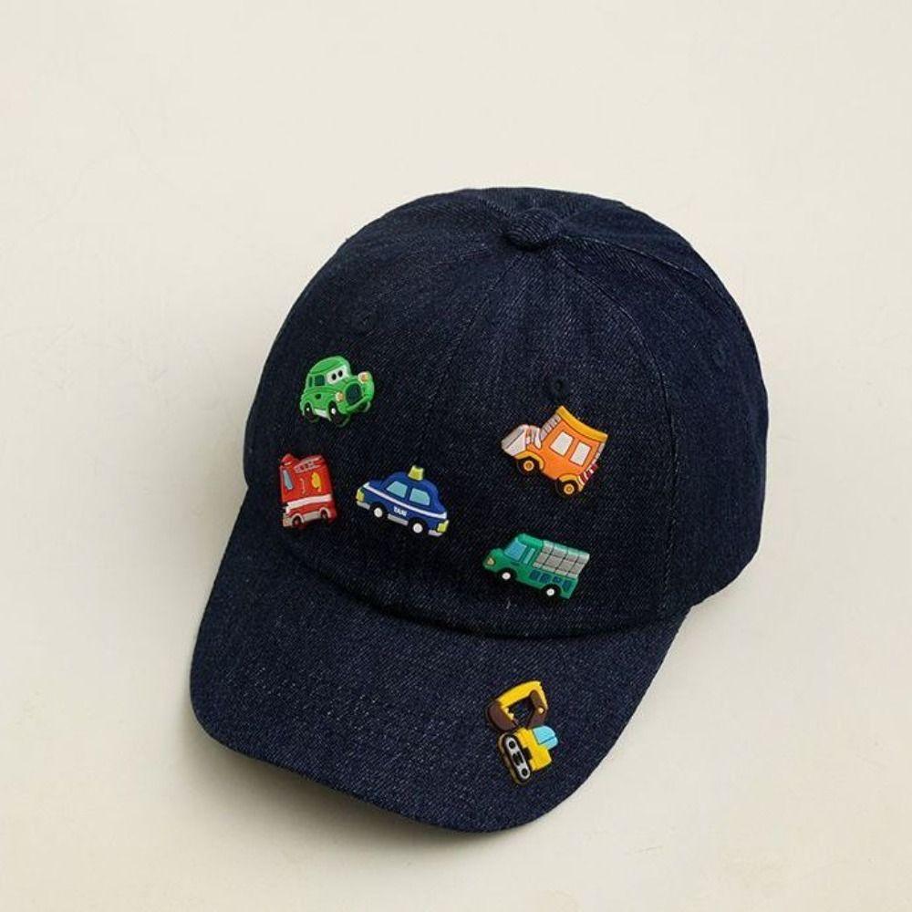 Denim Children Sports Hats Vehicles Pattern Baby Sun Visor Hat Toddler Peaked Caps School Use