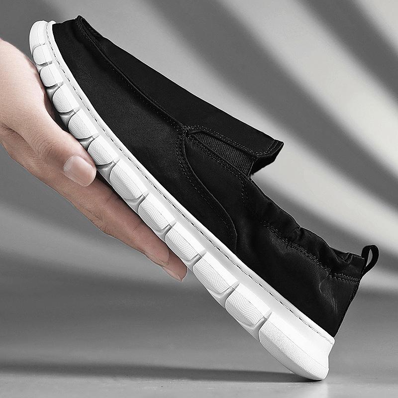 

Модные кроссовки из вулканизированной кожи, дышащая мужская повседневная обувь, нескользящие мужские мокасины, мужская обувь, легкие теннисные туфли, мужские туфли, zapatos hombre 39 чёрный