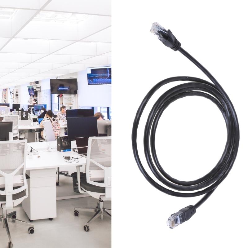 2m Black Ethernet Cable Fast & Reliable Internet Connection Solid Flat CAT6 Cable Speed 2m Internet Cable for Home