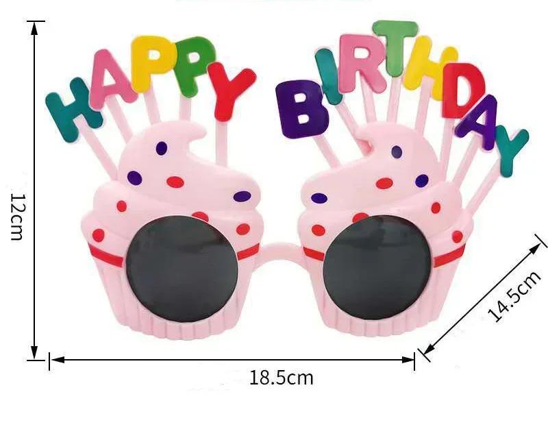 4 Pcs New Funny Birthday Glasses Creative Children Happy Party Cake Decoration Plug-in Birthday Cake Decoration