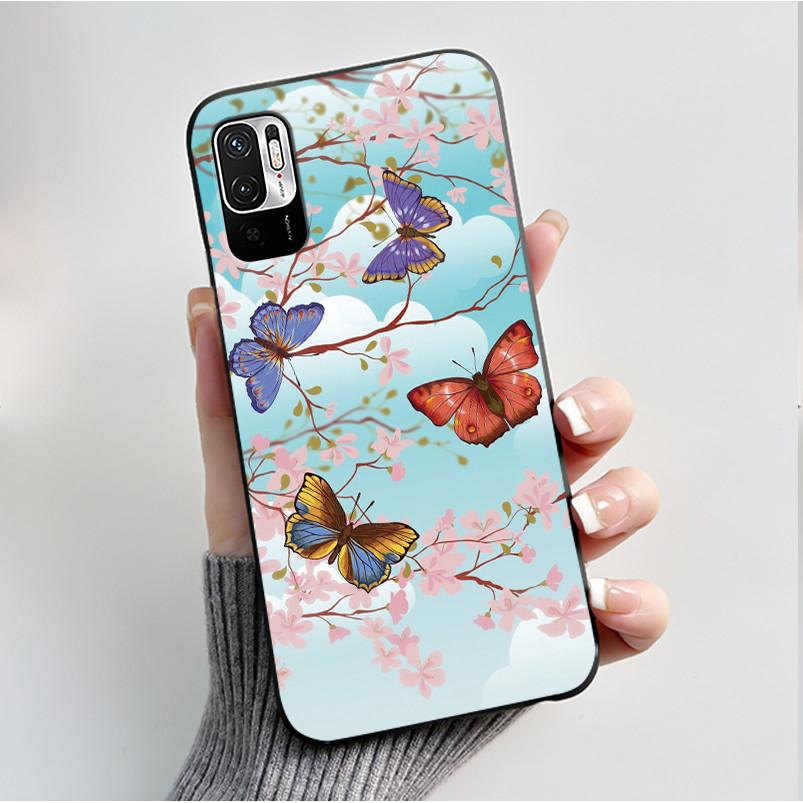 Luxury Fashion Butterfly Flower Case For Redmi Note 10 10T JE Phone Case For Xiaomi Redmi Note10T JE Soft Silicone Cover Casing