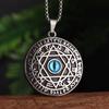 Stainless Steel Vintage Nordic Rune Compass Necklace Men Fashion Trend Amulet Nordic Jewelry