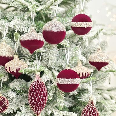 Plastic Painted Ball Christmas Tree Ornament with Diamonds Christmas Decorations Hanging Ornament