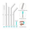 16 Pieces Metal Straws, Colorful Travel with Cleaning Brush Stainless Steel Straw Set Reusable