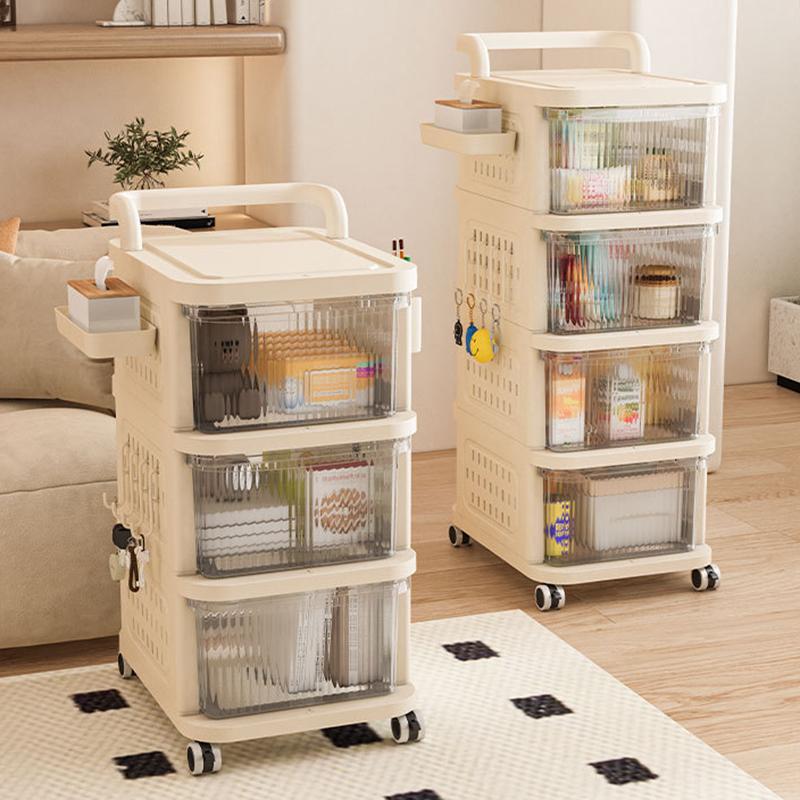 Household Pegboard Plastic Trolley Drawer Snack Toy Cabinet Living Room Bedroom Study Multi-Layer Storage Cabinet