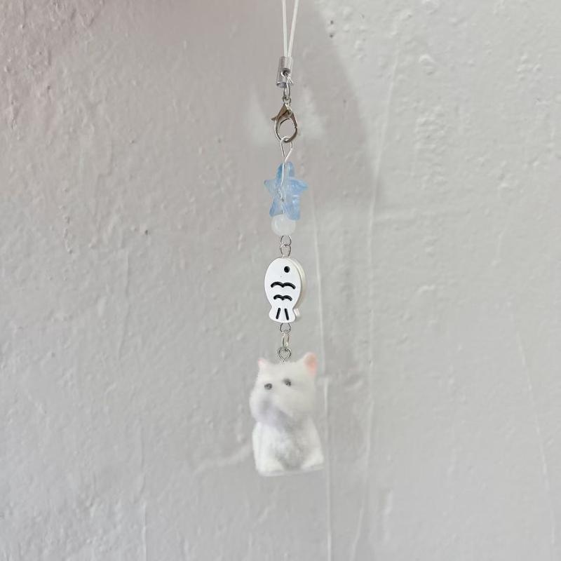 Cartoon Flocking Dog Piggy Pendant Keychain  Key Ring For Women Girls Cute Bag Pendant Kawaii Mobile Phone Chain Gifts