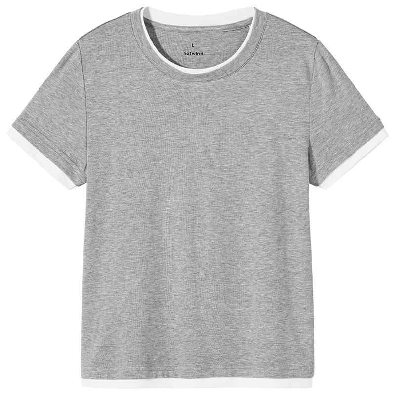 Hotwind Women s Spliced Short Sleeve T-Shirt M