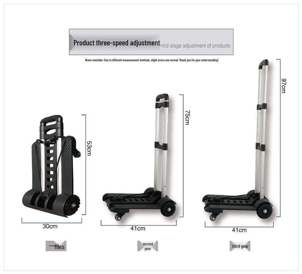 Portable Folding Trolley Cart for Package Pickup and Shopping, In Stock