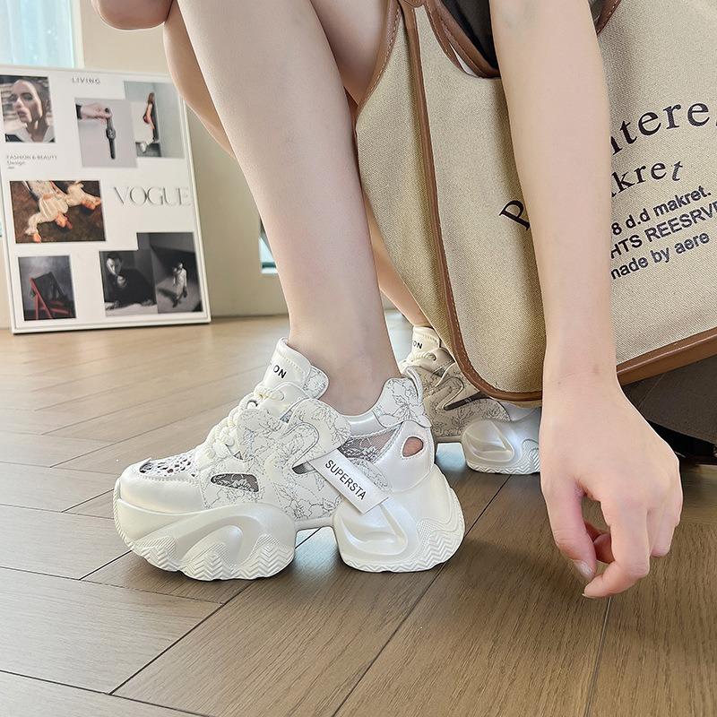 66166 Mesh Inner Height Increase Dad Shoes for Women's Spring and Summer New Versatile Thick-soled Dad Shoes for Students