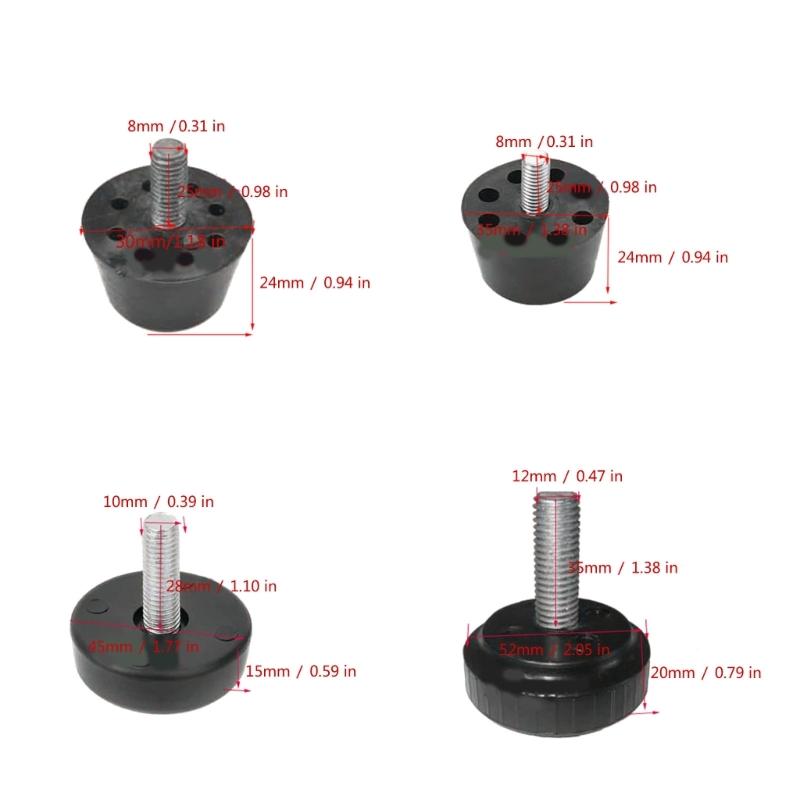 4Pcs Adjustable Furniture Leg Pad Screw In Foot Mat Table Chair Leveling Foot Pad Fitness Equipment Shock Absorption Pad
