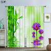 Flower Plant Three D Printing Curtain Rose Tulip Lily Daisy Bamboo Dandelion Fresh Pastoral Light Blocking Heat Insulation Curtain