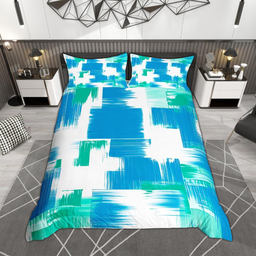Homewish Aesthetic Ombre Duvet Cover Set, Chic Oil Painting Bedding Set, Hippie Graffiti Quilt Cover Set, Minimalist Room Decor