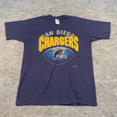 Vintage 1993 New Deadstock San-Diego Chargers Shirt XL 23x32 Blue Arch Spellout