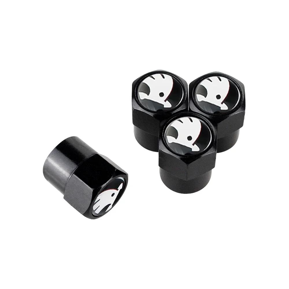 BASQ5 4pcs Car Tyre Wheel Stem Air Valve Cover Caps for Skoda Octavia Rapid Citigo Fabia Kamiq Karoq Kodiaq Roomster Scala Superb Yeti