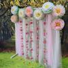 Gold Pink 3D Paper Heart Crown Garland Girl Princess Birthday Party Nursery Room Decor Balloon Tail Pack of 5