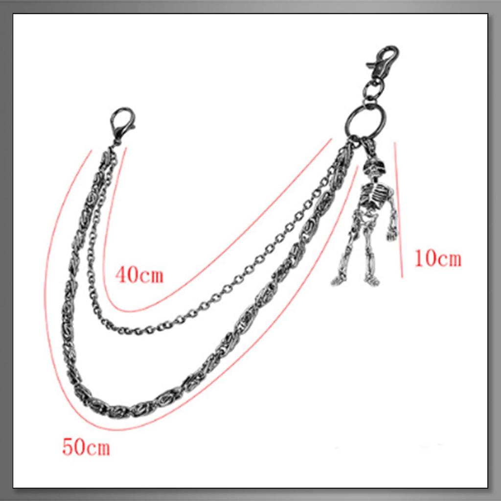 Buzz Selection Skull Keychain Chain Accessory, RockPunk Cool, Women's, AC480 (Black)