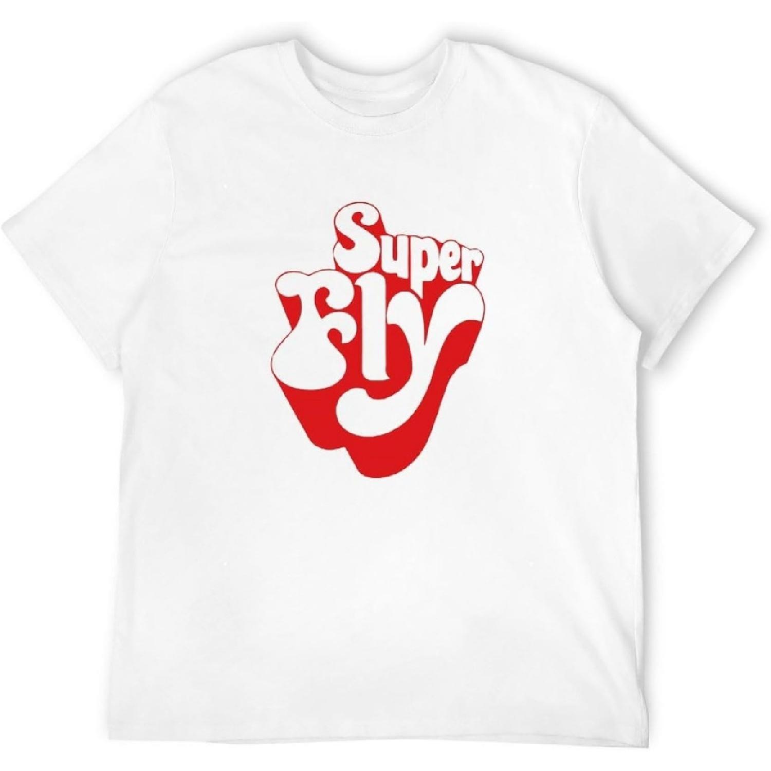 

ESSERYRFG Men s Super Fly 100% Blaxploitation Superfly Buddah Curtis Mayfield Cotton Top Short-Sleeved T-Shirts White XXXXXL білий